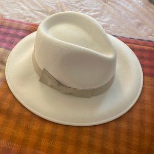 J Crew wool fedora style hat in cream